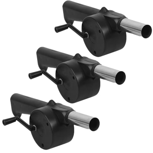 MAGICLULU Lot de 3 Souffleurs Manuels pour Barbecue et Camping, Ventilateurs Portatifs en Métal et Plastique Résistants, Compacts et Légers, Souffleurs D’air Extérieurs pour Feu de Camp