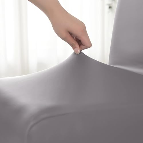 iEventStar PU Faux Leather Waterproof Stretch Dining Chair Cover Chair Protect Slipcover (Grey, 4), 43T x 43B x 51H cm - Image 3
