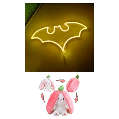 Image of EITHEO Stuffed Animal Plushie Stuffed Toy for Kids (Neon Batman + Bunny)