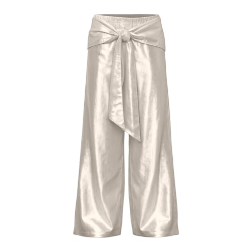 Pantalon en satin fluide coupe palazzo avec cordon de serrage