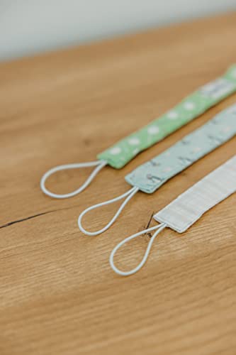 Image of Copper Pearl 3-Pack Pacifier Holders: Premium Knit Binky Clips for Baby Girls and Boys - Stylish Stainless Steel Design for Secure No-Drop Attachment - Bogey