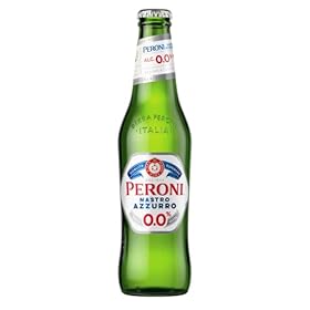 Peroni Nastro Azzurro Alcohol Free Beer, 0.0% ABV- A Light Bodied Non Alcoholic Beer Alternative. Refreshing & Crisp Taste with a Clean Finish (Case of 24 x 33cl Glass Bottles) – Peroni