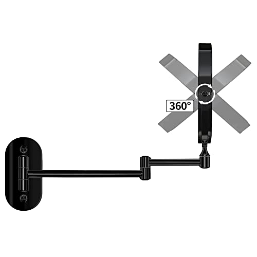 Kirkcaldy Wall Mounted Mirror With Lights, Rechargeable Design Makeup Mirror, 3 Color Led Touch Screen Dimmable Mirror, 8 Inch Double-Sided Led Makeup Mirror 1X & 10X Magnification（Black） #TOP2