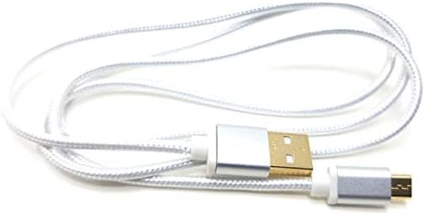 MainCore 15cm White Micro USB Cable 2.0 BRAIDED 24AWG Gold Contacts High Speed Charger Charging Lead Cord (0.15m, White)