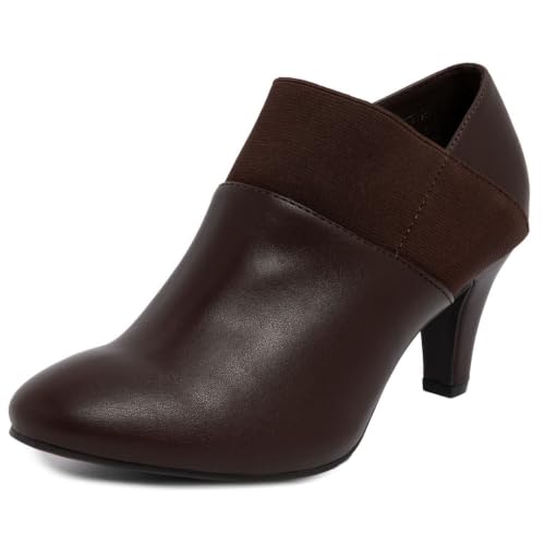 LONDON FOG Womens Bobbie Heel Ankle Booties BROWN smooth 6.5