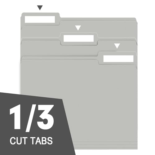 File Folder, RAZCC 150 Pack 1/3 Cut Tab File Folders Letter Size, Grey, Folders with Tab, Great for Organizing and Easy File Storage by RAZCC - Image 3