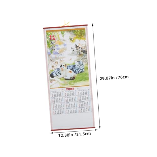 HYTROVE 2個年蛇年壁掛けカレンダー ?藤掛軸デザイン 太陰暦旧正月対応 おしゃれな自然風 ラタン風掛け軸 ホームオフィス用新年装飾