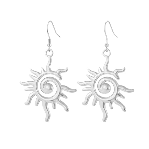 Sunburst Earrings for Women with 925 Sterling Silver Hooks,Hypoallergenic Sun Dangle Earring Boho Jewelry Gift