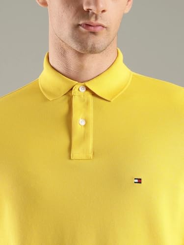 Image of Tommy Hilfiger Solid Regular fit Cotton Polo t-Shirt