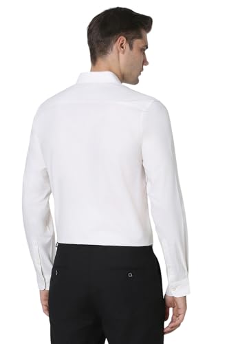 Image of Peter England Men's Classic Solid Full Sleeve Slim Fit Shirt | Wonder Fabric | Cotton Rich | Pin Point Oxford