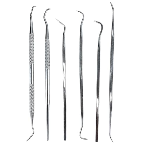 Artist's Best 6-Piece Stainless Steel Multipurpose Pick Set | Sculpting & Detailing Tools | Slip-Resistant Grip | Vinyl Case Included