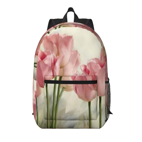 Sac à dos de voyage 17 pouces noir avec poche avant imprimé fleurs