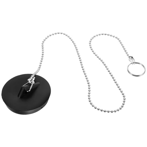 FELTECHELECTR Tapón de Goma para Bañera con Cadena Metálica Tapón para Desagüe de Lavabo y Baño Resistente al Agua Evita Obstrucciones Práctico y Duradero para Uso Bañeras y Fregaderos