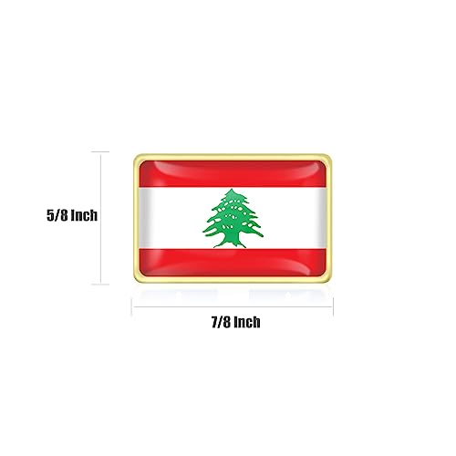 Image of 100 /Pcs Lebanon Flag Lapel Pins Bulk - Metal Lebanese Brooch Badge Souvenir