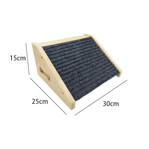 kowaku Hundetreppe 35cm Hunderampe für kleine Hunde, Haustiertreppe mit Rutschfester Trittmatte, Hunde Treppen aus Holz, Katzentreppe für Bett, Sofa, Couch und Auto, 25 cm x 30 cm x 15 cm, Stil a