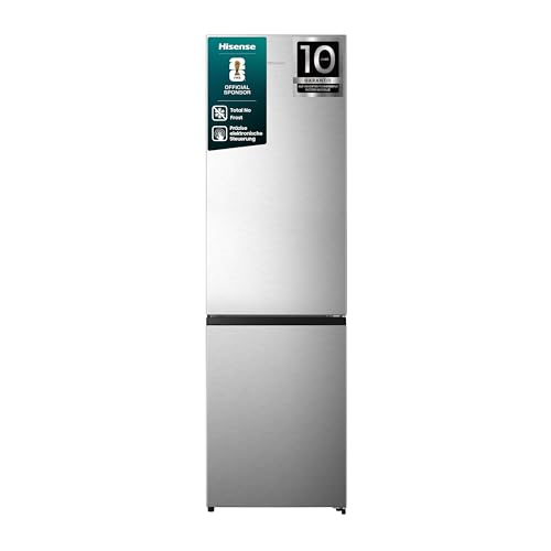 Hisense RB440N4ACC Kühl- Gefrierkombination/Total NoFrost/Multiflow 360/ Flaschenhalter/Holiday Mode/FreshZone/ 336L(178+78)/ Essential/BxHxT: 59 5×201 7×57 9 cm/Silber [Energieklasse C]