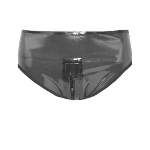 Calzoncillos de látex mujer con cremallera XL negro transparente