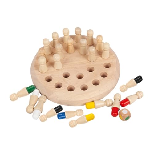 DECHOUS 1 Set Set Memory Chess Portable Marble for Memory Flip Chess Letter Pairing Memory Chess Wooden