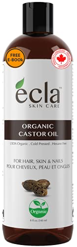 Castor Oil Organic Cold Pressed - Best Hair, Beard, Eyelash and Eyebrow Growth Oil 100% Pure Certified ( Made in Canada) 240ml - 8 Oz for Eyelashes and Eyebrows. Comes with E-Book Castor Oil Organic Cold Pressed - Best Hair, Beard, Eyelash and Eyebrow Growth Oil 100% Pure Certified ( Made in Canada) 240ml - 8 Oz for Eyelashes and Eyebrows. Comes with E-Book
