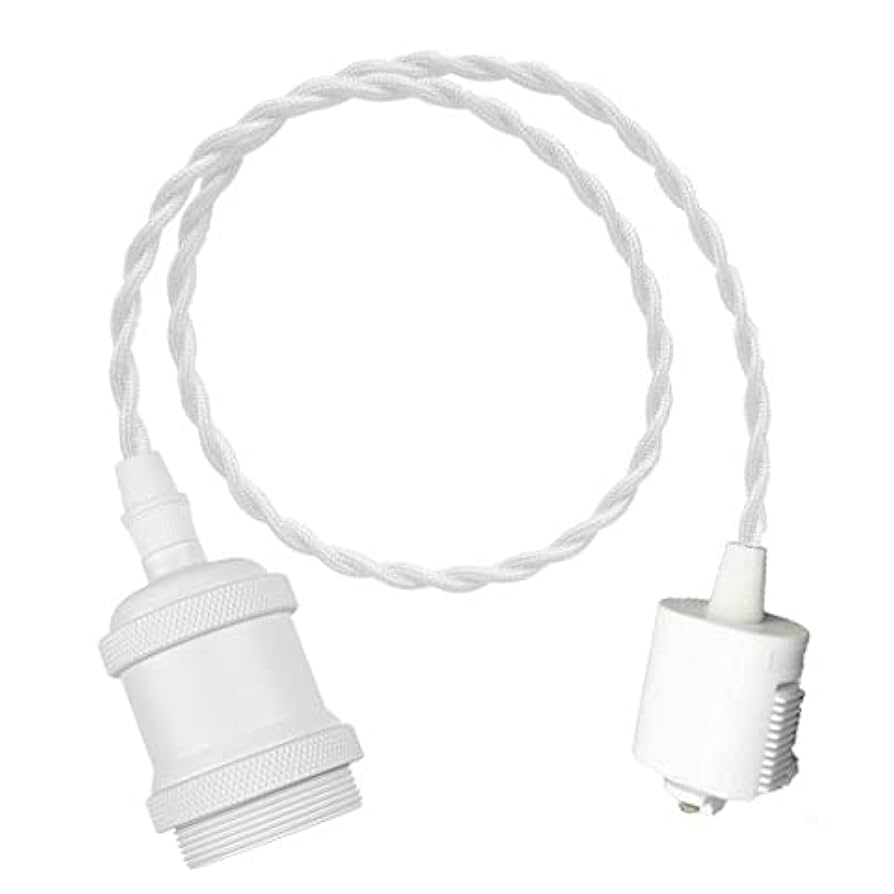 Amazon.co.jp : FSLIVING 40cm 白いソケット コード白 レトロ 1