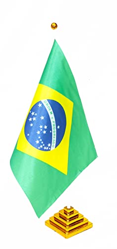 Bandeira Brasil E Israel Pedestal De Mesa Igreja Escritório