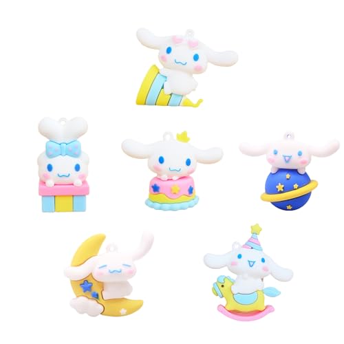 Educatgame Cute Kawaii Cake Topper Set - Great for Theme Birthday Parties, Supplies - Includes 6 Figures - Anime Fans or Friends Gifts (Style 1)