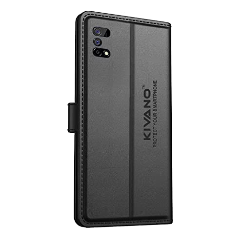 Image of KIVANO Compatible with Realme Narzo 30 Pro 5G Flip Cover | Leather Finish | Inside Pockets & Inbuilt Stand | Shockproof Wallet Style Magnetic Closure Back Cover Case