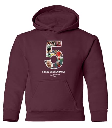 TMB Apparel Beckenbauer #5 Collage German Soccer Legend Youth Hooded Sweatshirt