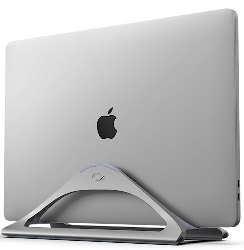 HumanCentric Vertical Laptop Stand for Desks (Space Gray) | Adjustable Holder to Dock Apple MacBook, MacBook Pro, and Other Laptops to Organize Work & Home Office