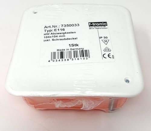 f-tronic Hohlwand-Abzweigkasten E116, 104x104mm, inkl. Deckel, 1 Stück
