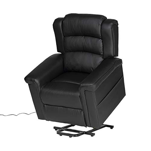 Happy Garden Fauteuil électrique inclinable Bernie Noir. Fauteuil de Salon Relax en Simili Noir...