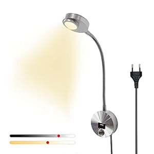 Liseuse LED Tete de Lit, Lampe Chevet Murale Tactile Dimmable avec 3 Modes d’éclairage, Gradation en Continu, Applique Liseuse avec Port USB et interrupteur, Lampe de Lecture Murale pour Lire, Chambre