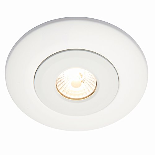 National Lighting Modern Matt White Low Voltage to 240V Mains Voltage GU10 Recessed Downlight Converter - Converts Holes ranging from Approx. 65mm to 125mm