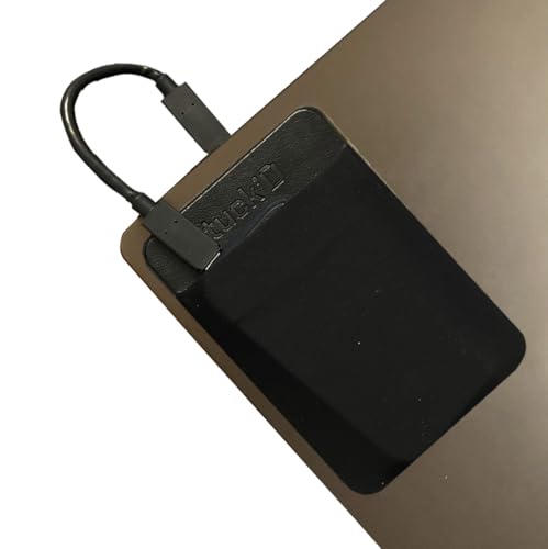 Image of Tuck'd Portable SSD Hard Drive Sleeve - Reusable Adhesive Laptop Mount - Stick-On External Storage Holder for MacBook & Tablets - Travel Pocket Pouch for SSD, Cables & Accessories (Small, Black)