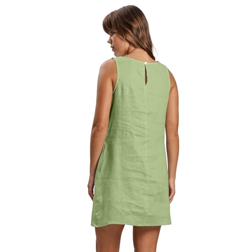 Robe d'été lin anti-chaleur fluide avec poches amples pour morphologie S-XL - 4