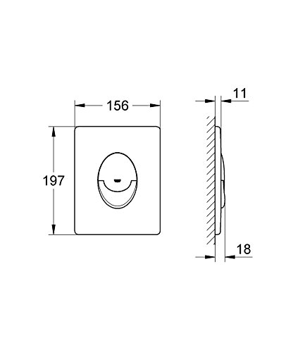 GROHE Skate Air, WC Abdeckplatte (wassersparende Betätigungsplatte mit 2-Mengen-Betätigung, Drückerplatte für die senkrechte Montage, 16cm breit, 20cm hoch), alpinweiß, 38505SH0