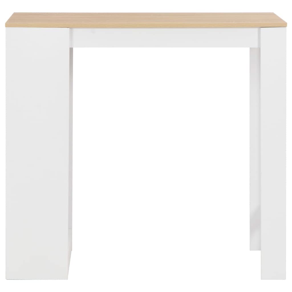 vidaXL Tavolo da Bar con 3 Mensole Elegante Decorativo Robusto per Interni Sala Cucina Tavolino da Bistrò 110x50x103 cm Truciolato Bianco e Naturale