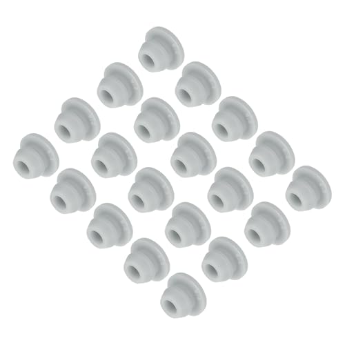 Image of MECCANIXITY 30pcs Silicone Snap in Locking Hole Plugs,6mm /0.2 Inch Mounting Diameter Narrow Groove Width 2mm Panel Seal Cover Round for Kitchen Bulkheads Waterproof Sealing Plugs Grey