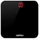 Hippih 400lb / 180kg Electronic Bathroom Scale with Tempered Fillet Glass Balance Platform and Advanced Step-On Technology, Digital Weight Scale has Large Easy Read Backlit LED Display D-011