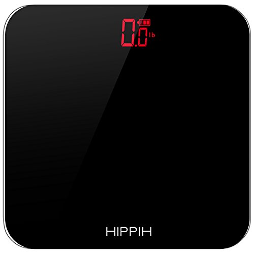 400lb / 180kg Digital Body Weight Bathroom Scale with Step-On Technology and Tempered Right Angle Glass Balance Platform … (RED1)