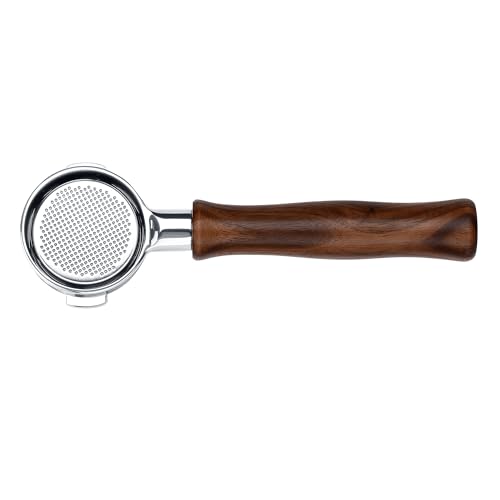 Image of Normcore 51mm Naked Bottomless Portafilter 2 Ears Fits Delonghi ECP3420 /EC155 /BCO430 /EC260 with 18g Basket Included, Genuine American Walnut Handle