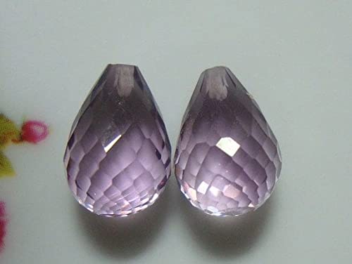 Améthyste teardrop semi-percée pour éliminer les fixations visibles de vos pendentifs