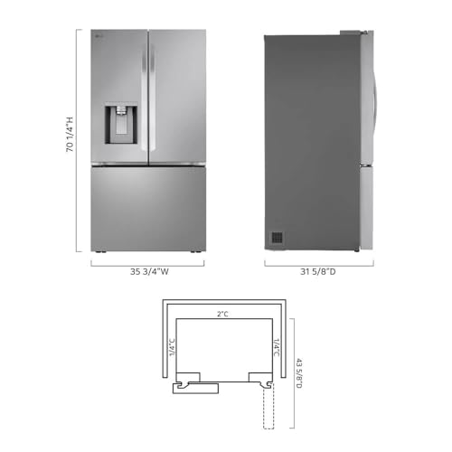 LG LRRXC2606S 26 Cu. Ft. Stainless Counter-Depth French Door Smart Refrigerator on Fridge.com