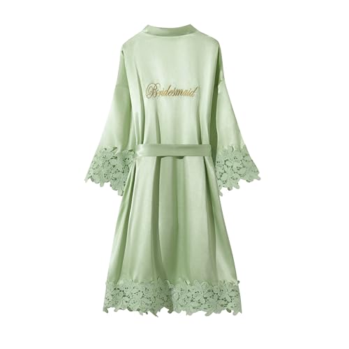 Image of Women's Short Kimono Robe Soft Bride Bridesmaid Robes for Wedding Party Bridal Robes Getting Ready