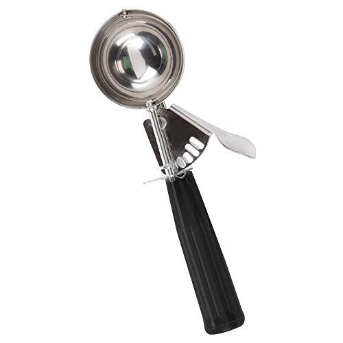 Tiger Chef Black 1 oz Stainless Steel Ice Cream Scoop Disher - NSF Certified - For ice cream, frozen yogurt, cookie dough, meat balls, rice dishes, and vegetable purées. (10, 1 oz Black)