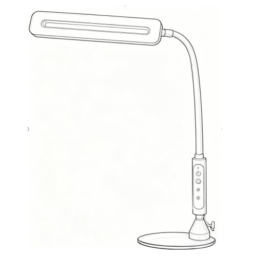 Lermende Lampa biurkowa LED z zaciskiem White-TS
