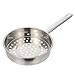 Cabilock Koszyk kuchenny ze stali nierdzewnej, sitko kuchenne, skimmer z patelnią z uchwytem, przybory kuchenne do gotowania makaronu, narzędzie do pieczenia (srebrne)