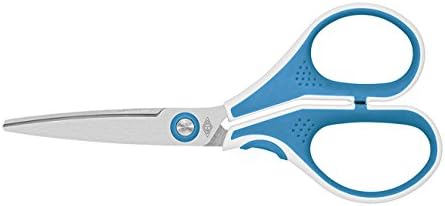 Wedo 9757009 nożyczki ze stali nierdzewnej Cut-it (17,5 cm szczotkowane, specjalny szlif, ergonomiczne uchwyty Softtouch) różowy/biały