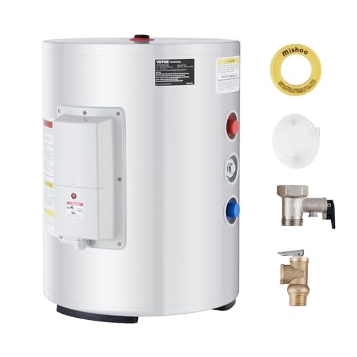 VEVOR 10 Gallon Electric Water Heater, Hot Water Heater 1600W, w/LED Display, Knob Control, IPX4 Waterproof, Side Connection On-Demand Heaters for Shower, Bath