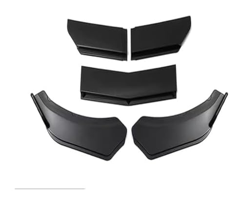 Spoiler de pare-chocs avant universel noir brillant 5 pièces : look sportif et protection auto